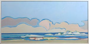 Paul Overhaus - Acryl op board, Blauwe wolk - Ingelijst kopen? Bied vanaf 70!