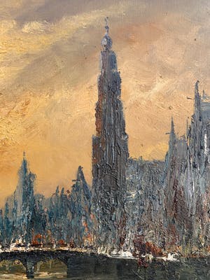 Jan Bevort - Amsterdam canal with the Montelbaanstoren kopen? Bied vanaf 100!