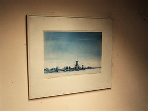 Ciano Siewert - Rotterdams Graficus - "Hollands landschap met Boeing" (in opdracht van KLM) kopen? Bied vanaf 30!