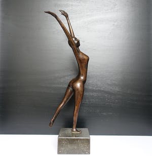 Brons (Onbekend) - "Happy woman". kopen? Bied vanaf 45!