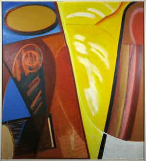 Han Sterk - Olieverf op paneel, Z.T. Abstracte compositie - Ingelijst (Zeer groot) verkocht voor € 1!