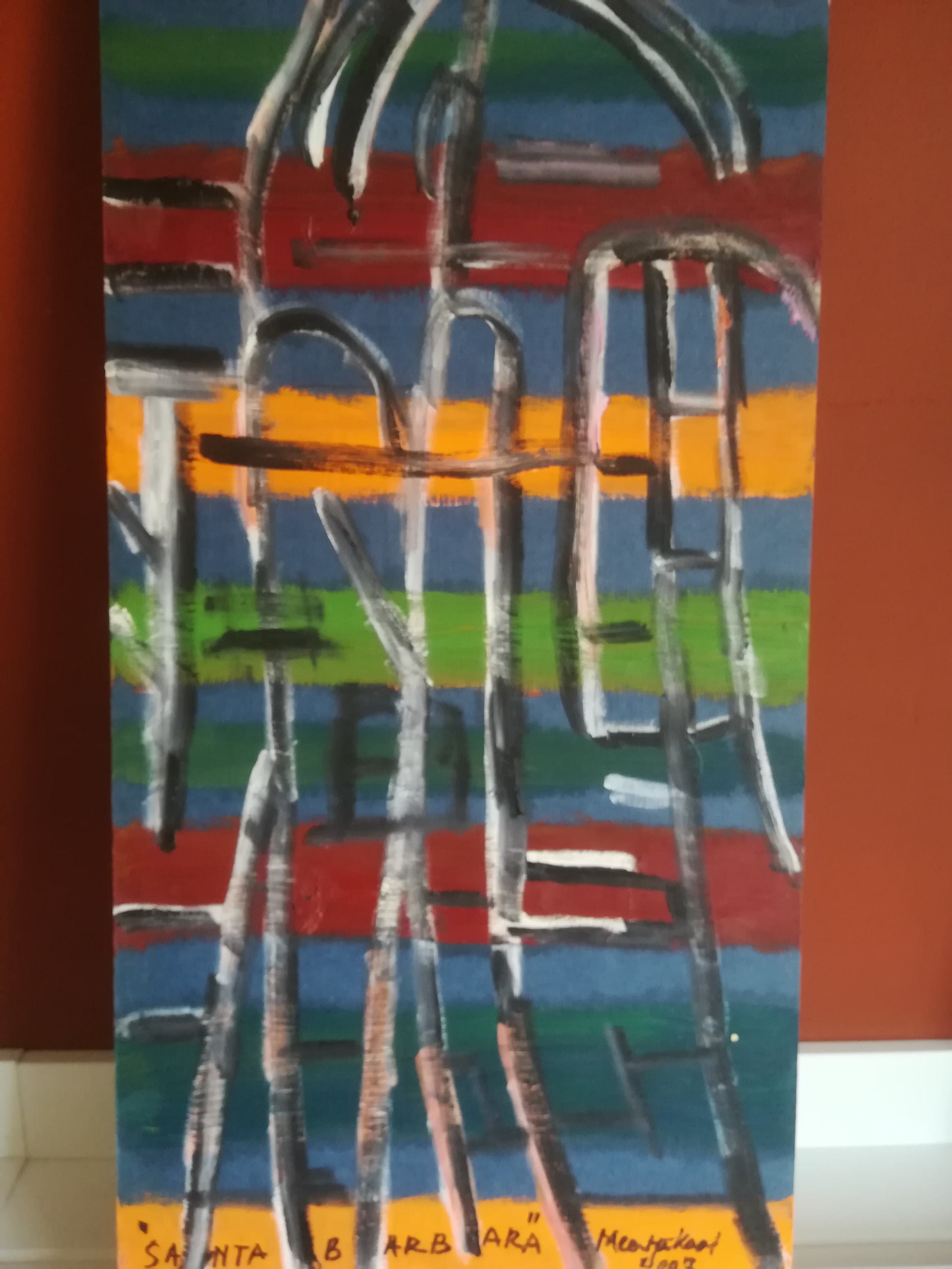 Meertje Kaal - (1930 - 2016) "Santa barbara" 2007 Acrylverf op papier  kopen? Bied vanaf 25!