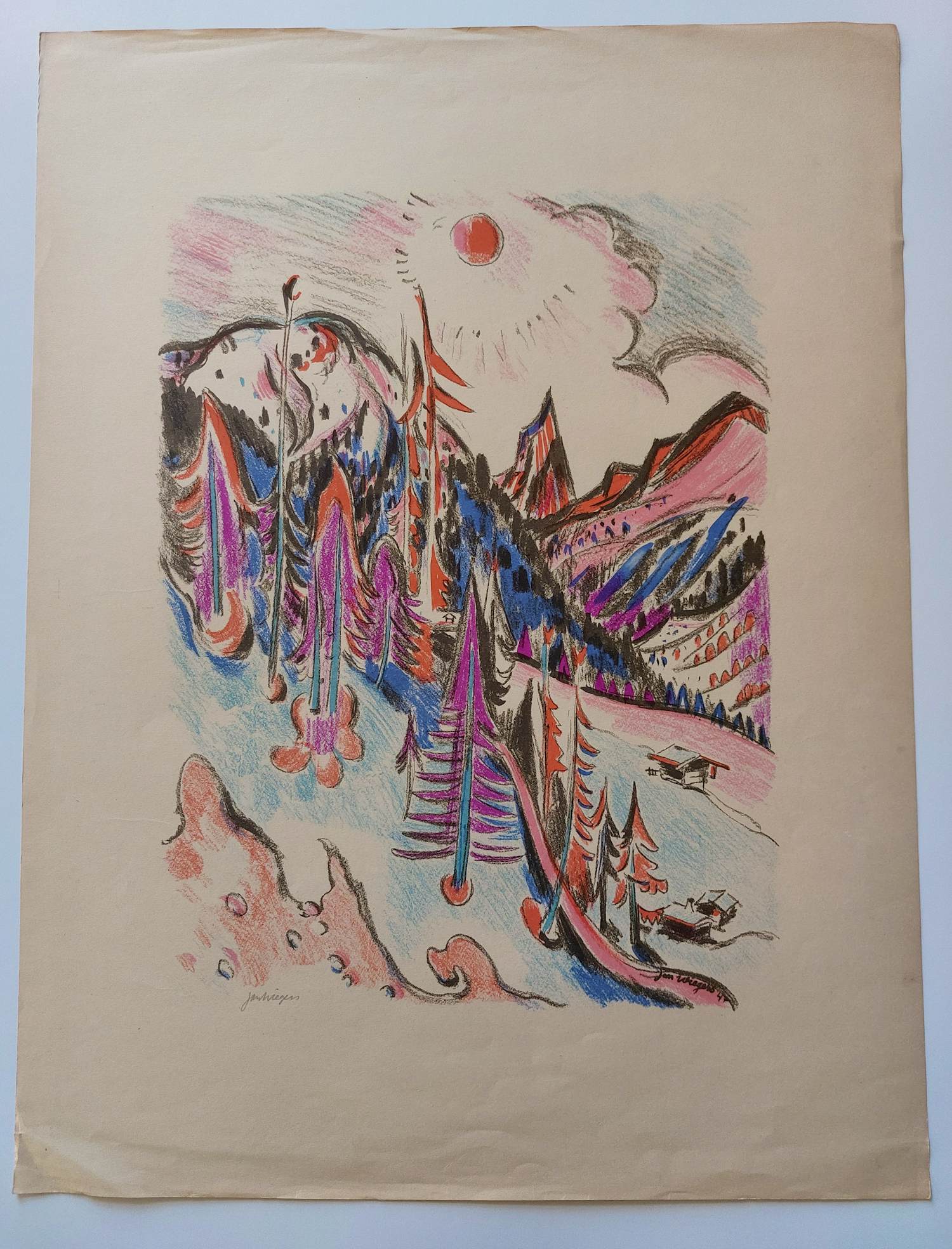 Jan Wiegers - Berglandschap bij Ticino kopen? Bied vanaf 100!