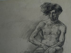 Johannes Hendricus Jurres - Tekening , Naakte man – gesigneerd & ingelijst – ca 1930 kopen? Bied vanaf 125!