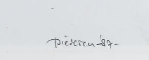 Jef Diederen - Gemengde techniek op papier, Palestijnse kopen? Bied vanaf 150!