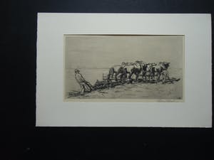 Daan Bout - TWEE BOEREN MET DUBBELSPAN PLOEGPAARDEN kopen? Bied vanaf 35!