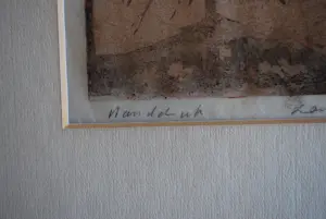 Louis Haver - denneappels aan een tak - mooi ingelijste houtsnede kaufen? Bieten Sie von 50!