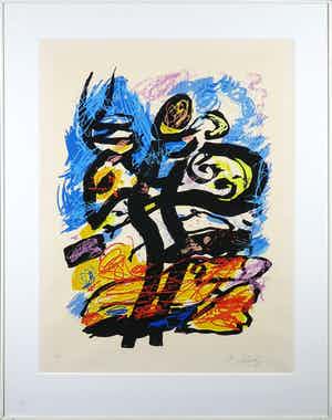 Kees Salentijn - Zeefdruk, Hommage aan Van Gogh - Ingelijst verkocht voor € 50!