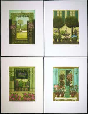 Laetitia de Haas - Lot van vierkleurenetsen, Stillevens verkocht voor € 70!