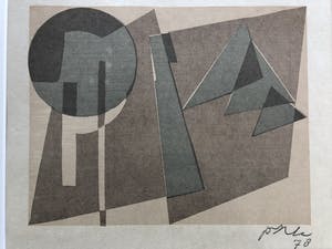 Jan van der Zee - Abstracte compositie met lijst kopen? Bied vanaf 135!