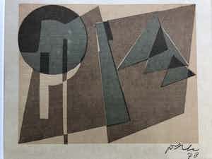 Jan van der Zee - Abstracte compositie met lijst verkocht voor € 135!