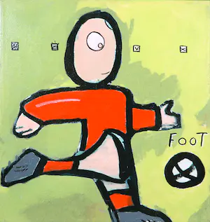 AcheterJacob Herskind - Gemengde techniek op doek, Foot(ball)? Enchérissez de 35!