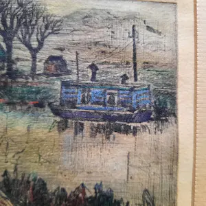 Dirk Breed - Rivierlandschap - Drogenaald + potlood (uniek) - 24790 kopen? Bied vanaf 125!