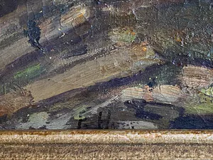 Frans Hoos - Landschap met schuur en praam kopen? Bied vanaf 50!