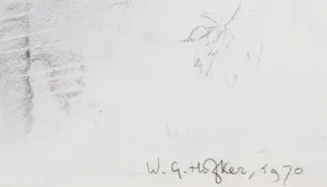 Willem Gerard Hofker - Potlood en pastelkrijt, Herengracht-Roomolenstraat - Ingelijst kopen? Bied vanaf 1200!