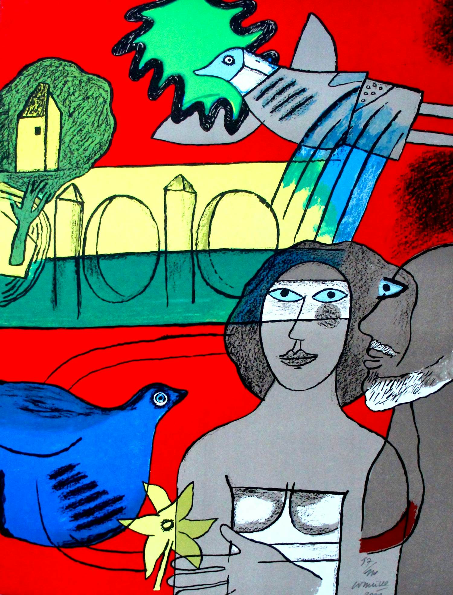 Corneille - litho: Les amoureux de l’isle Adam verkocht voor € 275!