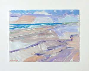 Paul Overhaus - Acryl op board, Zeegezicht verkocht voor € 1!