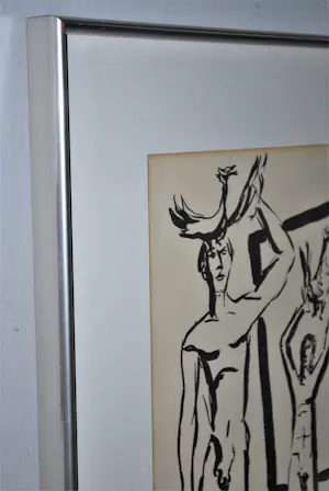 Gust Romijn - 1952: grote inkttekening kopen? Bied vanaf 175!