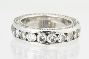 85 -Exclusieve 14 krt witgoud & diamant "dubbele" alliance ring - 3ct briljant!! kopen? Bied vanaf 1470!