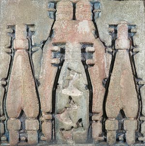 Niet of onleesbaar gesigneerd - Betonnen wandobject - Ingelijst (Zwaar!) kopen? Bied vanaf 1!