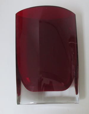 Krosno - Dieprode ovale kristallen vaas kopen? Bied vanaf 32!