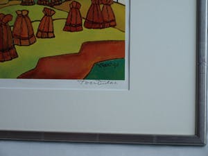 Toon Tieland - Handgesigneerde prent , “De koperen zomer” - ingelijst – 1990 kopen? Bied vanaf 1!