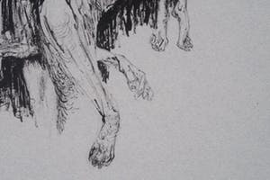 Melle Oldeboerrigter - Inkttekening op geschept papier, Venster kopen? Bied vanaf 100!