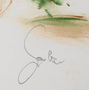 Franscz Witte - Acryl en krijt op papier, Zittend figuur kopen? Bied vanaf 1!