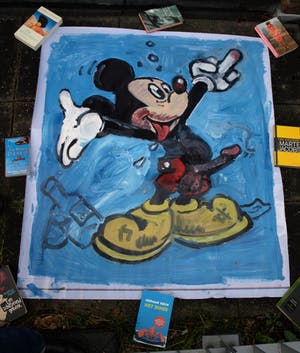 Peter Klashorst - Acrylverf op doek , “Mickey Muis” – GROOT - 119 x 110 cm - 2018 kopen? Bied vanaf 300!