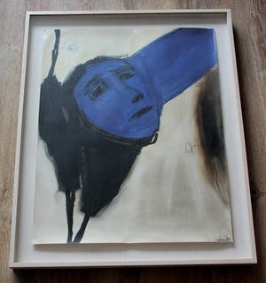 Judith Glaus - olieverf op papier: vrouw - 1994- (mooi ingelijst!) kopen? Bied vanaf 325!