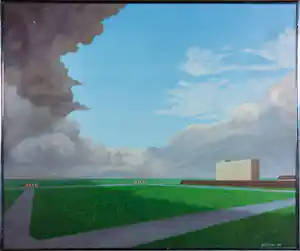Rien Scholten - Acryl op doek, Anoniem landschap - Ingelijst verkauft für € 85!
