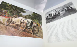 Frits Pieters - 2 schilderijen Tourist Trophy, The checkered flag, en boek Great Auto Races 1980 kopen? Bied vanaf 600!