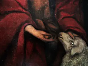 Frans Jacobs - Fraai & Groot romantisch olieverf op doek "Herderin met schaap" gesigneerd kopen? Bied vanaf 184!