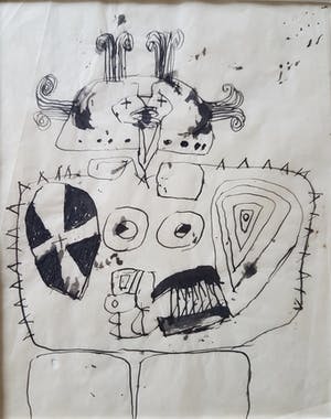 Lucebert - UNIEKE TEKENING COBRA 1950 COLLECTIE BERT SCHIERBEEK kopen? Bied vanaf 325!