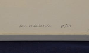 Manuel Kurpershoek - Een onbekende - 71/100 - 1989 - linosnede op papier kopen? Bied vanaf 20!