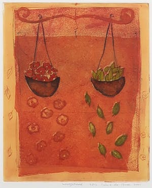 Lukie de Bree - Kleurenets en aquatint, Weegschaal - Ingelijst kopen? Bied vanaf 1!