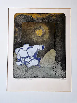 Manuel Menan - GROTE Ets & Aquatint "from your ivory tower" -1974- gesigneerd kaufen? Bieten Sie von 57!