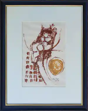 Buy Jan Montyn - Gouache (1965) - Nieuw ingelijst? Bid from 310!