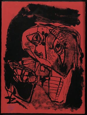 Karel Appel - Litho uit de uitgave Rhapsodie de ma nuit - Ingelijst kopen? Bied vanaf 1!