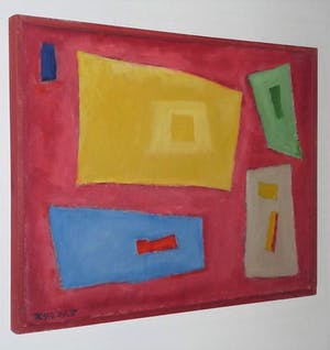 Phil Grisel - Abstract werk in rood. kopen? Bied vanaf 175!