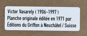 Victor Vasarely - Originalplatte - Vonal (1971) - Editions du Griffon Neuchâtel Schweiz kopen? Bied vanaf 50!