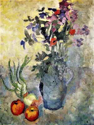 Niet of onleesbaar gesigneerd - Omstreeks 1930 te dateren expressionistisch olieverf stilleven - gesigneerd kopen? Bied vanaf 1!