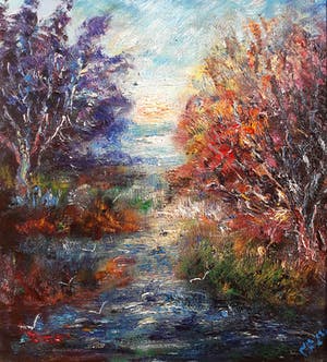 Jan Makkes - Landschap, olieverf op doek (mooi ingelijst) kopen? Bied vanaf 300!