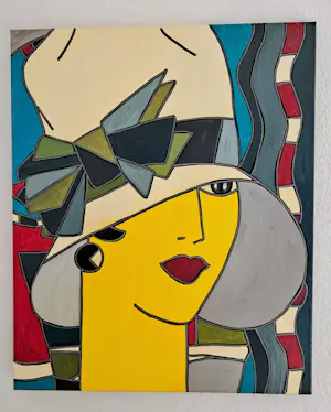 Patricia Kleyman - Portrait d'une jolie demoiselle au chapeau blanc kopen? Bied vanaf 300!