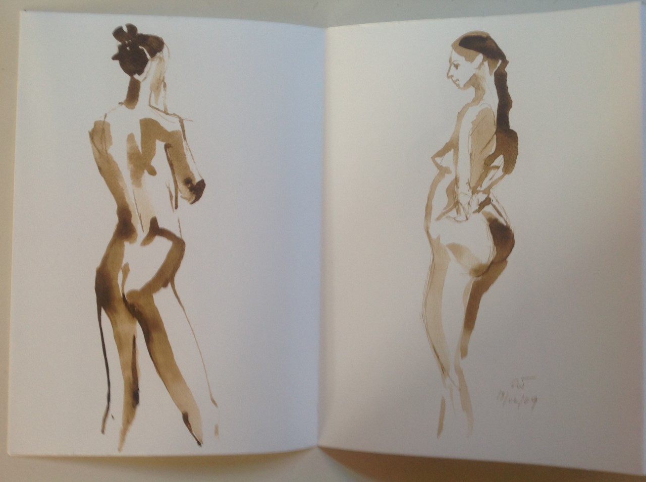 Niet of onleesbaar gesigneerd - Sylvia Wybenga - Kalligrafisch Naakt - 32 portretten kopen? Bied vanaf 1!