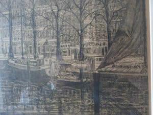 Eugene Rensburg - Ets, Stadsgezicht van Rotterdam kopen? Bied vanaf 35!