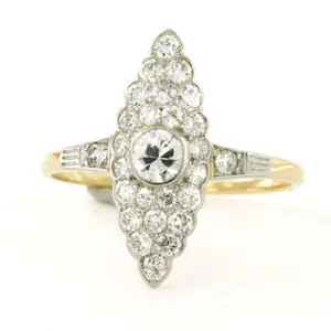 Acheter14k gouden ring met oud Europees slijpvorm geslepen diamanten tot. 1.00ct? Enchérissez de 660!