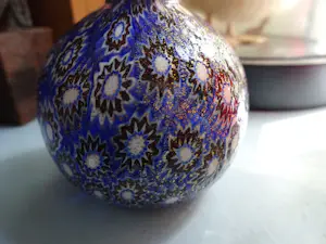 Fratelli Toso - Murano Italy- murrine millefiori micro vaasje/flesje met goud kopen? Bied vanaf 110!
