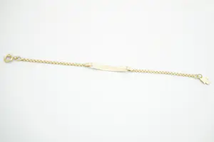 14 - Fijn 18 karaats geel-gouden plaatarmbandje - kinder model - gekeurd kopen? Bied vanaf 140!