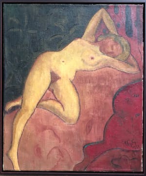 Phil Grisel - Liggend Naakt - Olieverf kopen? Bied vanaf 295!